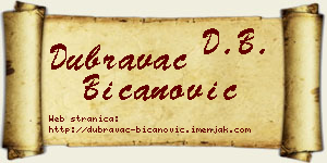 Dubravac Bicanović vizit kartica